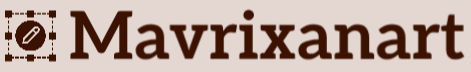 Logo of Mavrixanart with a stylized letter 'M' on a white background