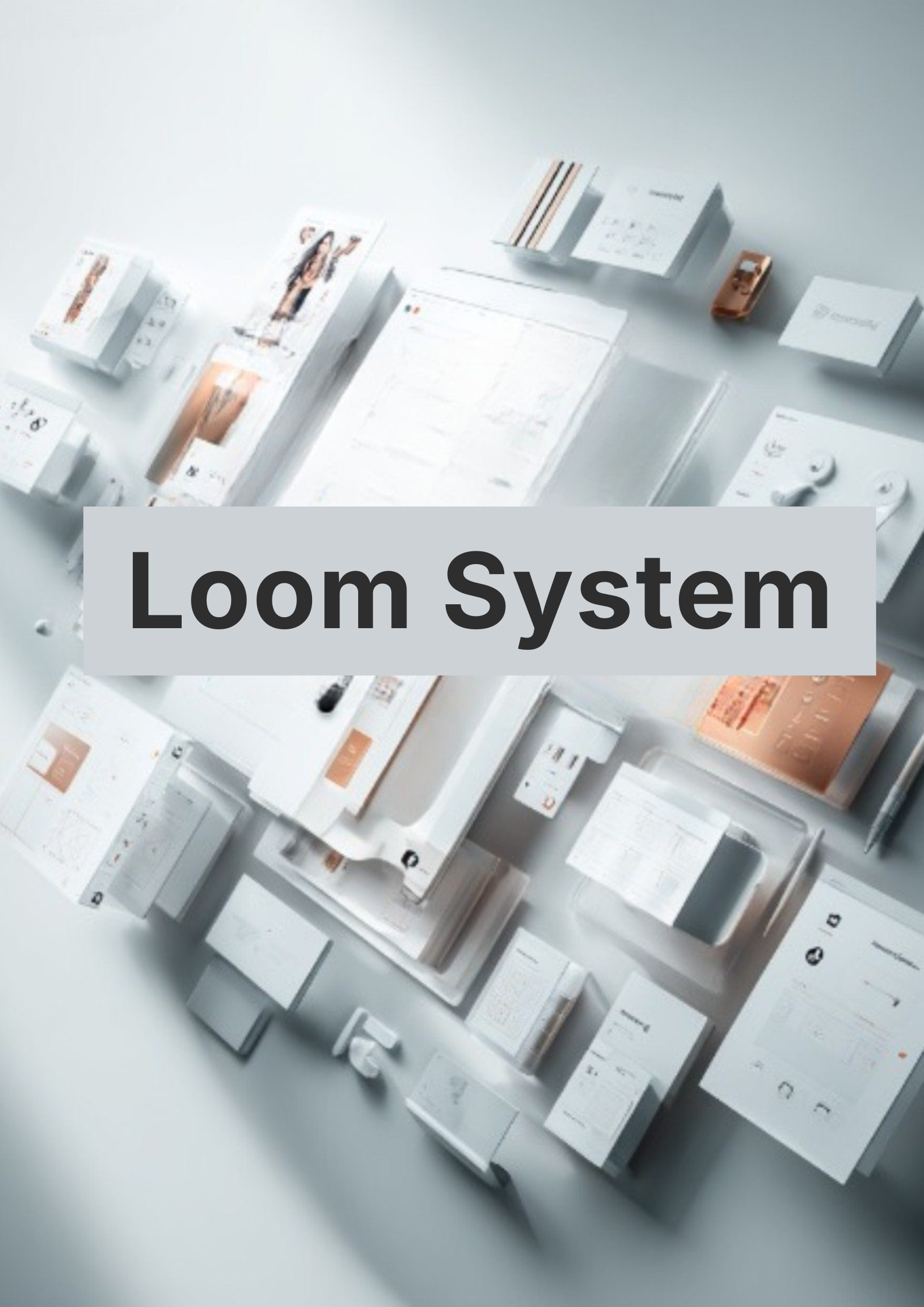 Loom System products arranged on a light gray background with 'Loom System' text overlay.
